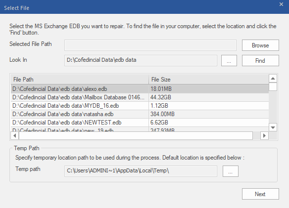 Run Stellar Repair for Exchange software
